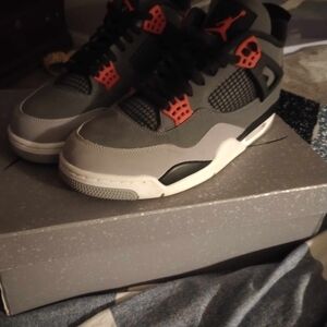 Men's Gray and Red Sneakers